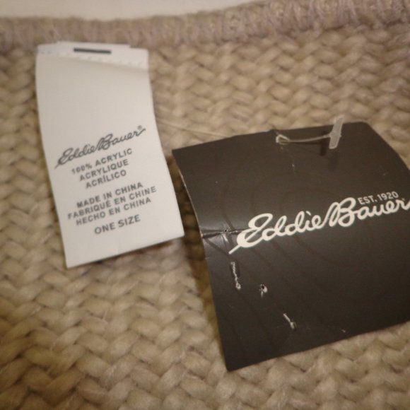 NWT Eddie Bauer Knit Fringed Shawl O/S Natural Soft! - Picture 4 of 16